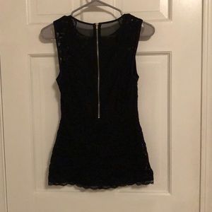 Black express lace peplum tank